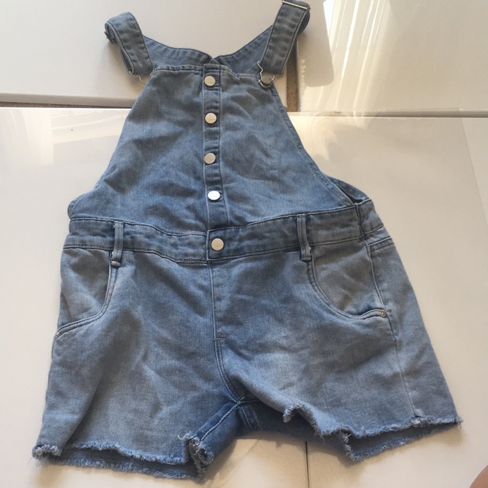 Girls Jean Overall Shorts